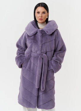 Женская шуба из эко меха с капюшоном