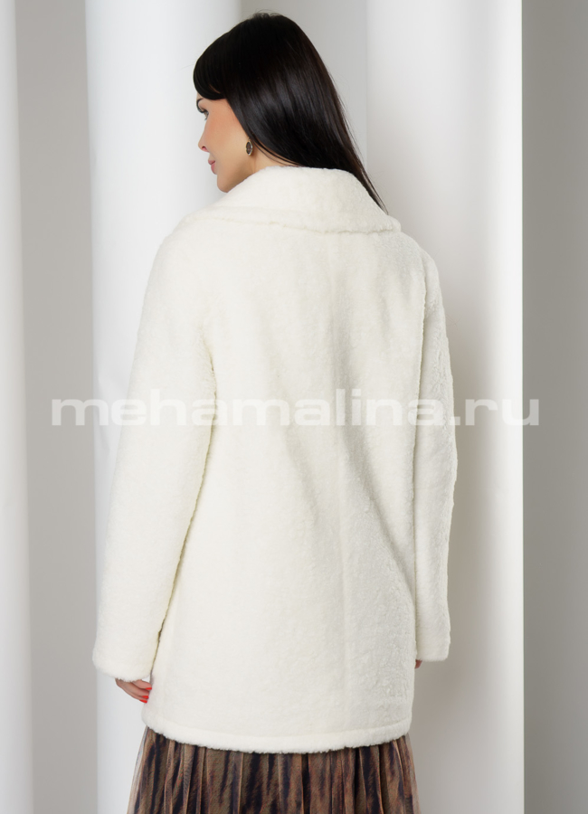 фото Шуба из эко меха с английским воротником модель № 18441