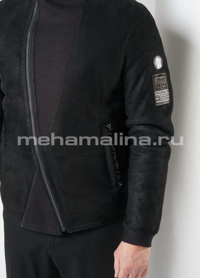 Мужская дубленка на молнии модель № DM-125 универмаг малина