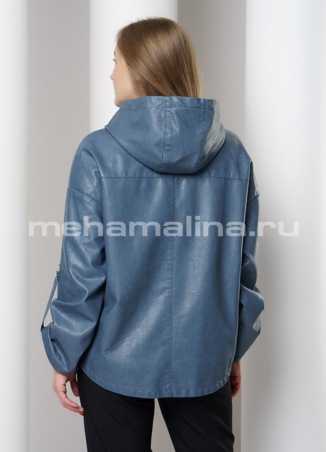 Куртка из эко кожи с капюшоном модель № 582 в рассрочку