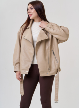 Женская куртка оверсайз из эко кожи