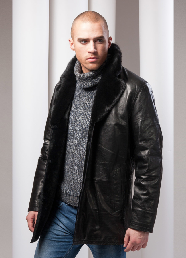 Дубленка модель № DM-32 меха малина