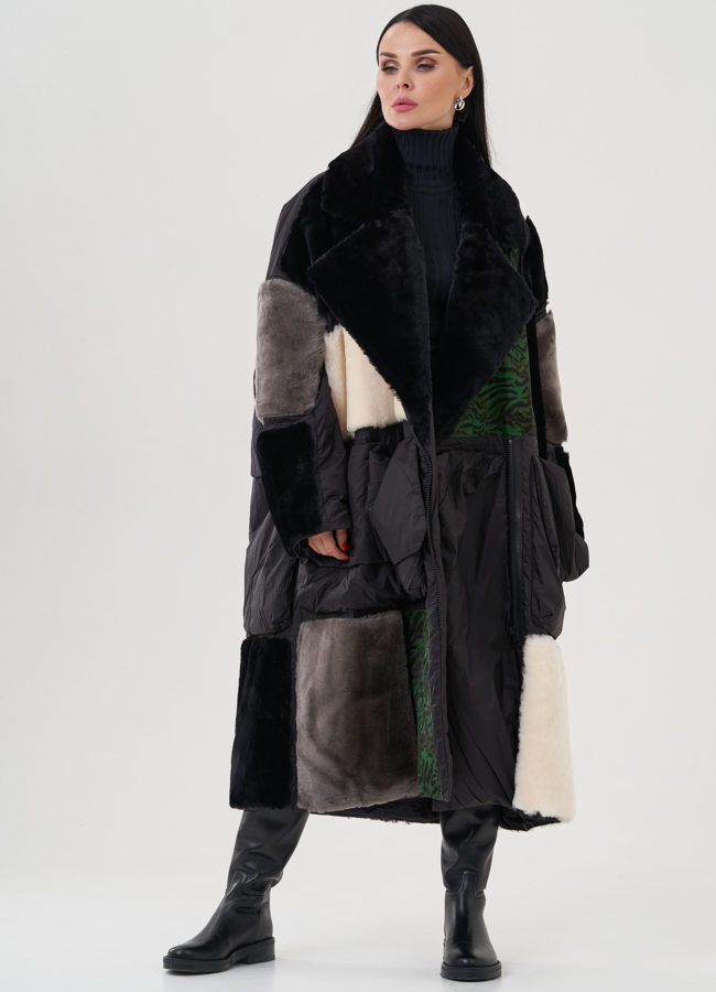 Женское пальто с английским воротником модель № 24942 в кредит