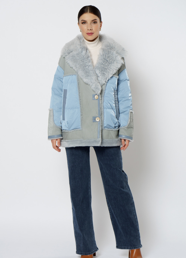 фото Пуховик с английским воротником модель № 2076