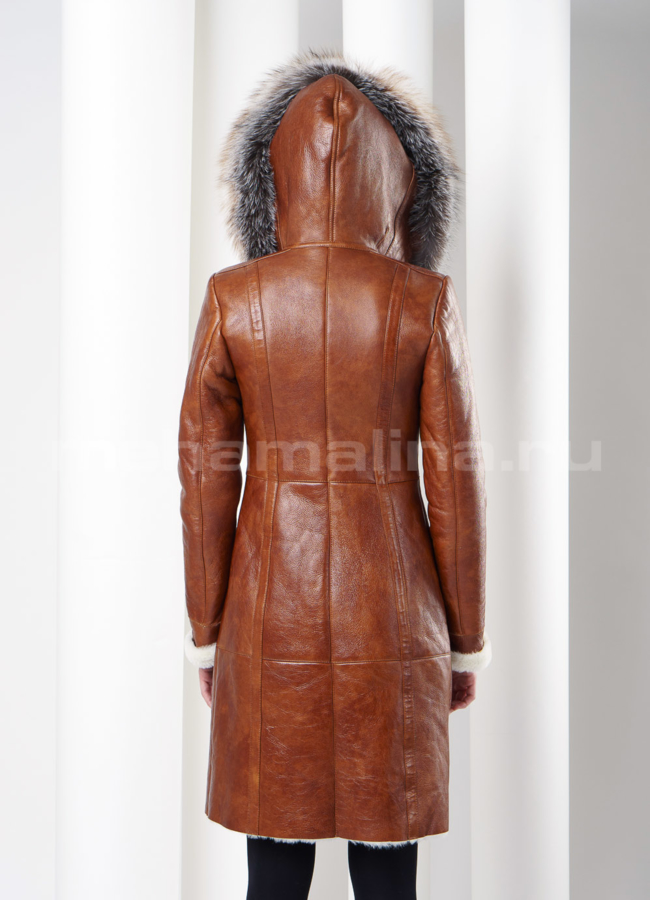 Дубленка на молнии, цвет виски модель № D-112 в рассрочку