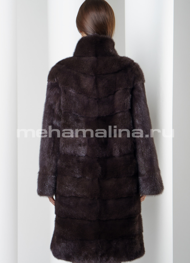 Норковая шуба цвет шоколад модель № S-560 в рассрочку