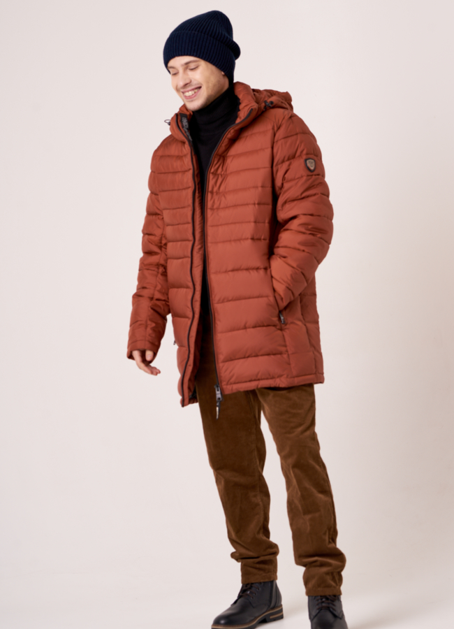 Шапка мужская темно синего цвета модель № MMH 10976 меха малина