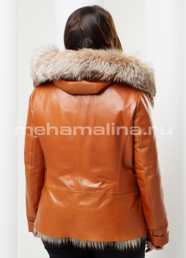 Кожаная куртка утепленная модель № K-298 в кредит