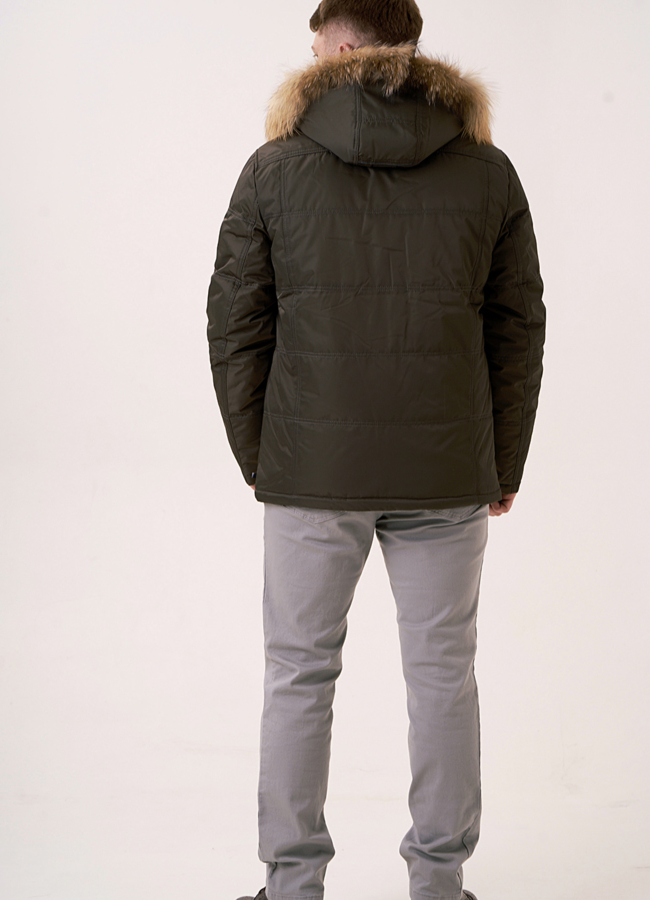 Мужская куртка с отделкой из енота модель № 0746 в кредит