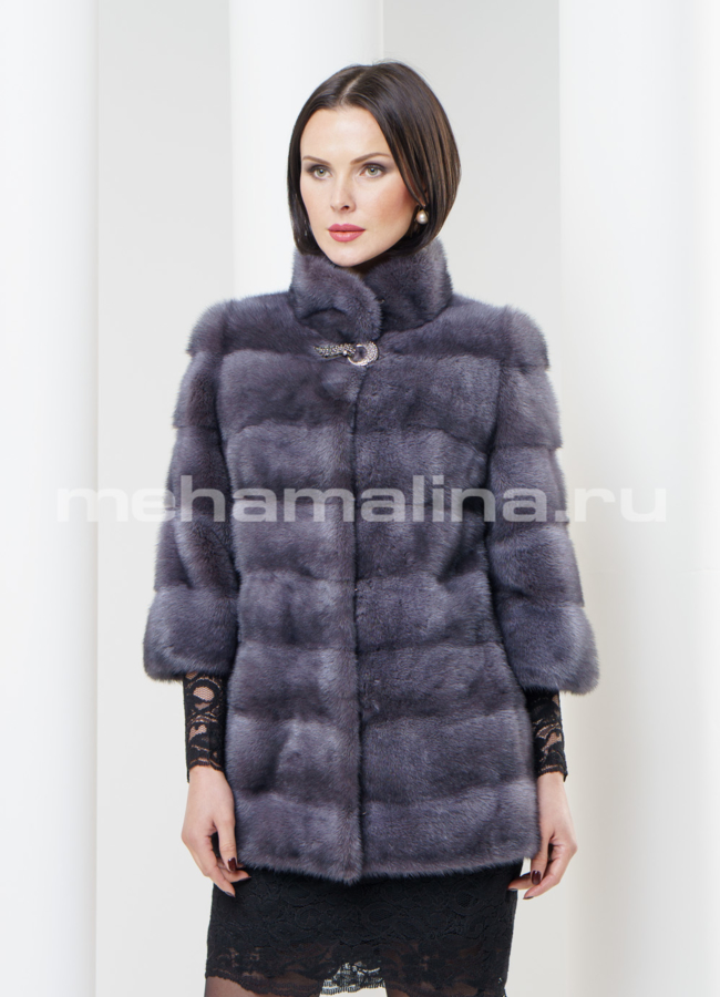фото Шуба из норки укороченная, поперечка модель № S-321