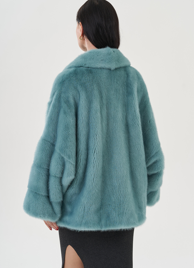 Шуба из норки в цвете мята модель № 24700 в кредит