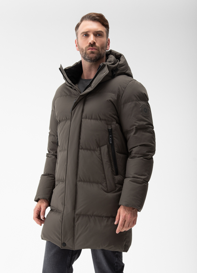 фото Мужской пуховик с капюшоном  модель № 28405