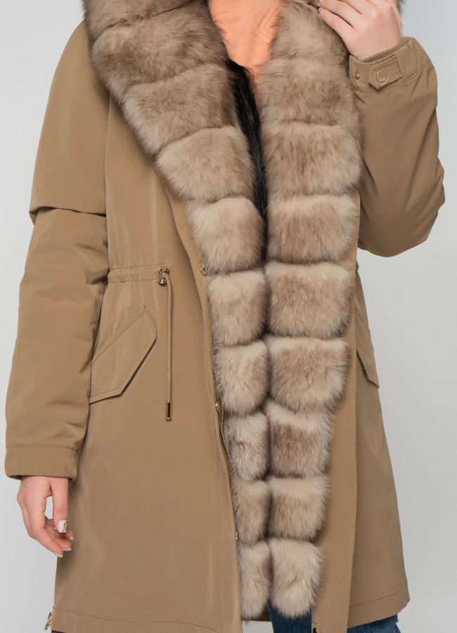 Парка с мехом песца модель № 22028 универмаг малина