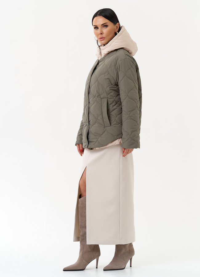 Женская утепленная куртка с капюшоном модель № 30084 универмаг малина