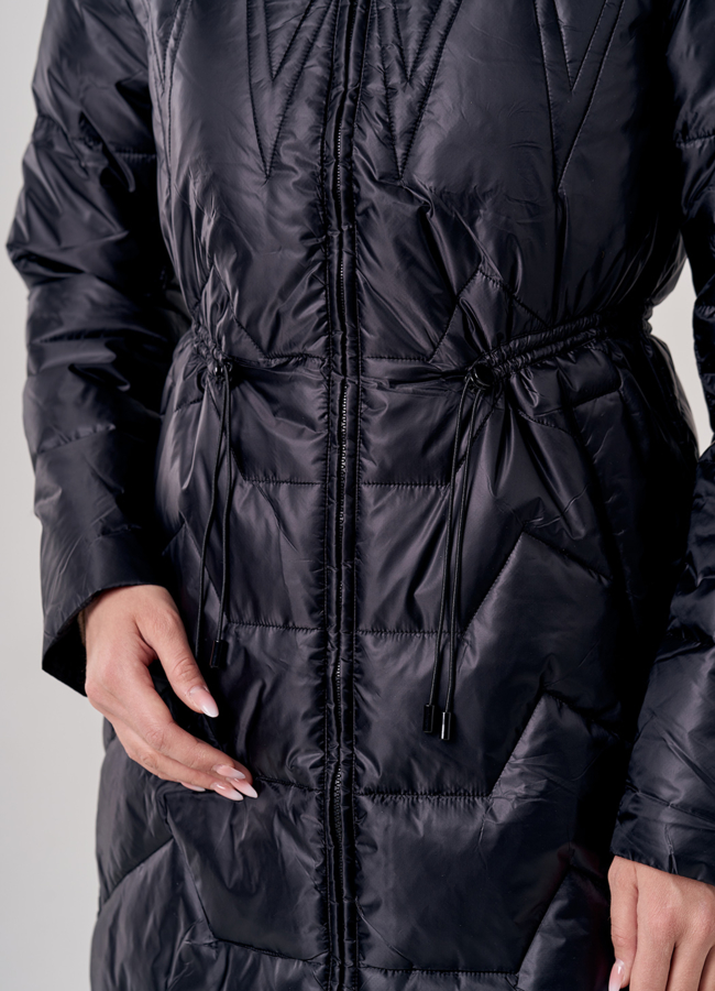 Полупальто женское черного цвета модель № 20599 универмаг малина