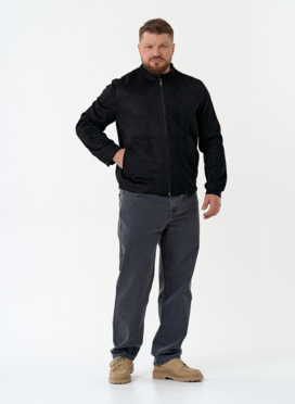 Мужская куртка из эко замши черного цвета