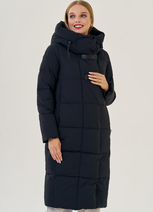 фото Пуховик женский черного цвета  модель № 23171