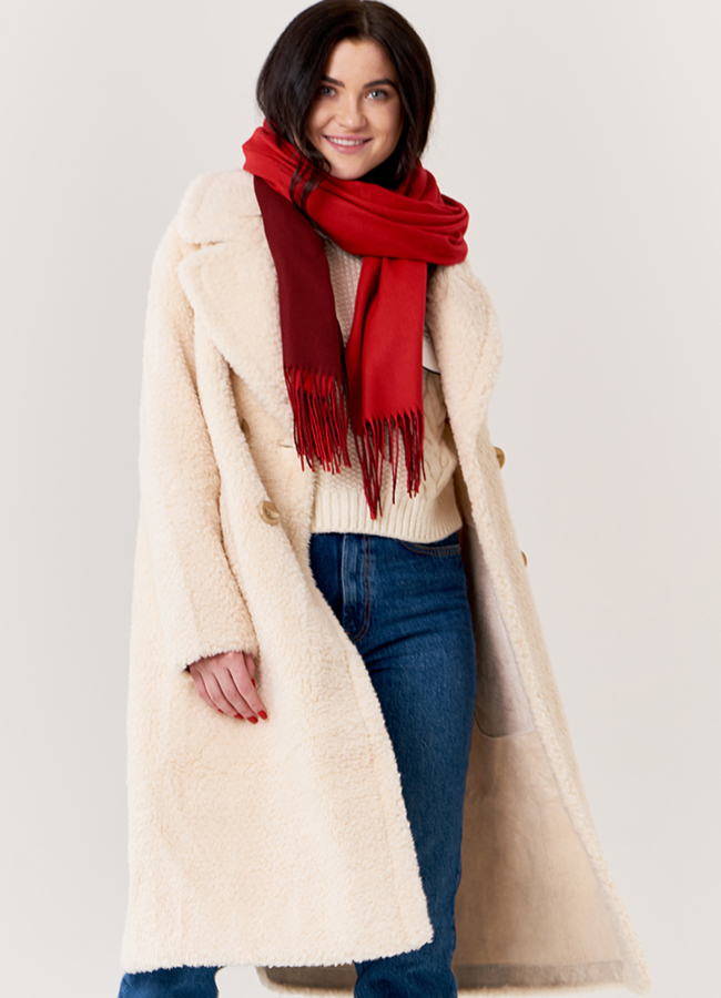 Женский палантин модель № 33 меха малина