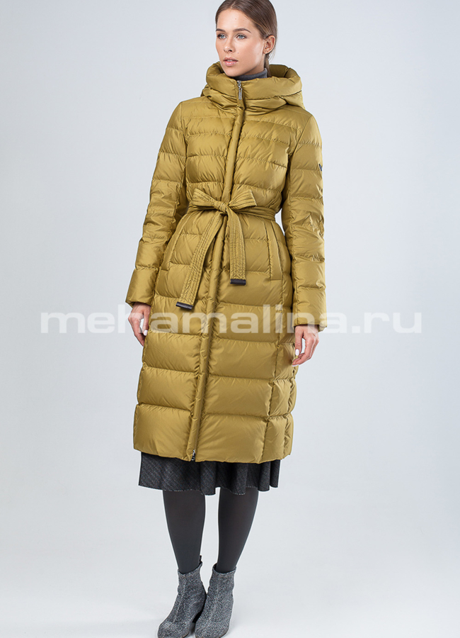 Пуховик на биопухе модель № П-283 меха малина