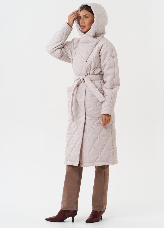 Стеганый пуховик с капюшоном модель № 28438 универмаг малина