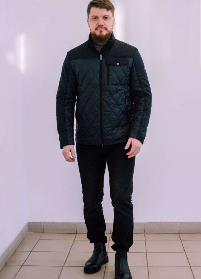 фото Мужская куртка синего цвета  модель № 22533