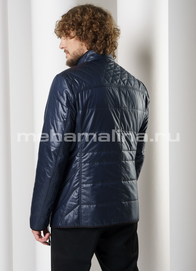 Куртка синего цвета на молнии и кнопках модель № 9123 в кредит