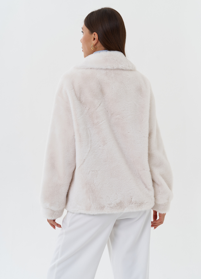 Пальто-косуха из эко меха  модель № 27690 универмаг малина