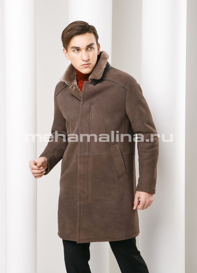 Удлиненная дубленка модель № DM-114 универмаг малина
