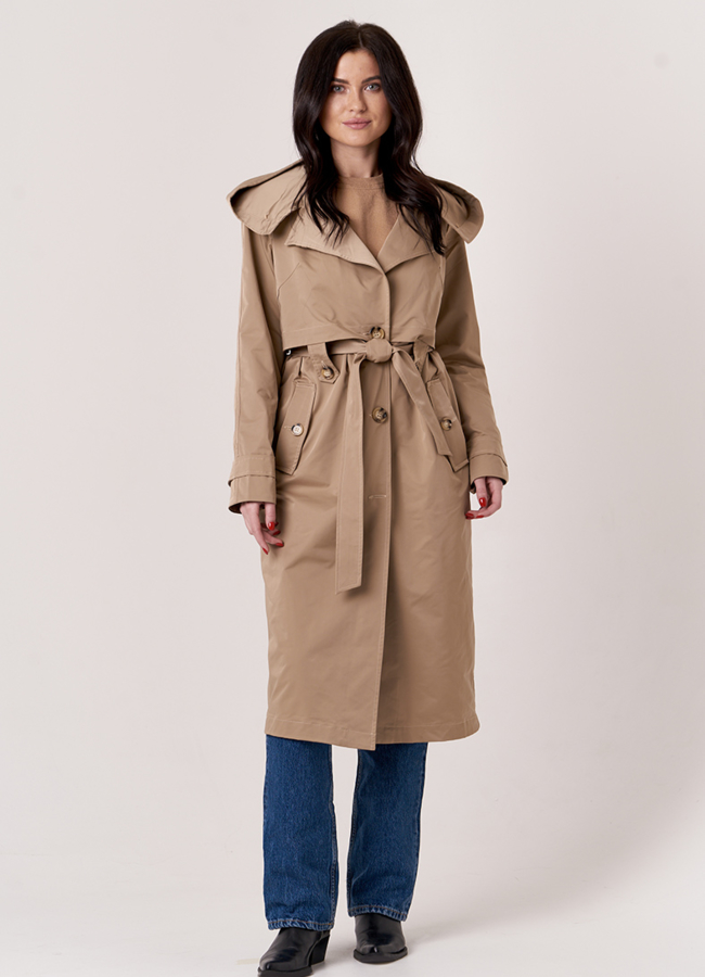 Парка в бежевом цвете модель № 21814 в рассрочку