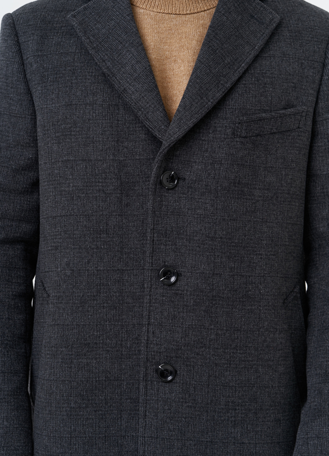 Мужское пальто серого цвета модель № 28109 универмаг малина