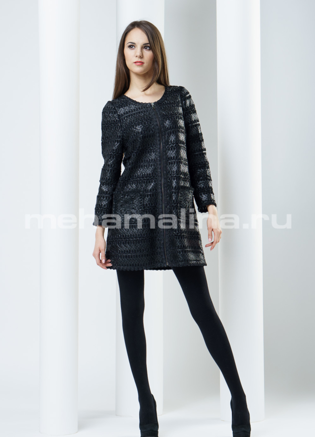 Кожаный френч на молнии, ручная работа модель № K-209 в кредит