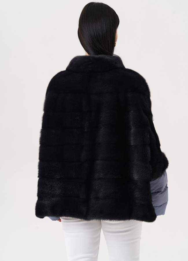 Укороченная шуба-трансформер из меха норки модель № 23712 универмаг малина