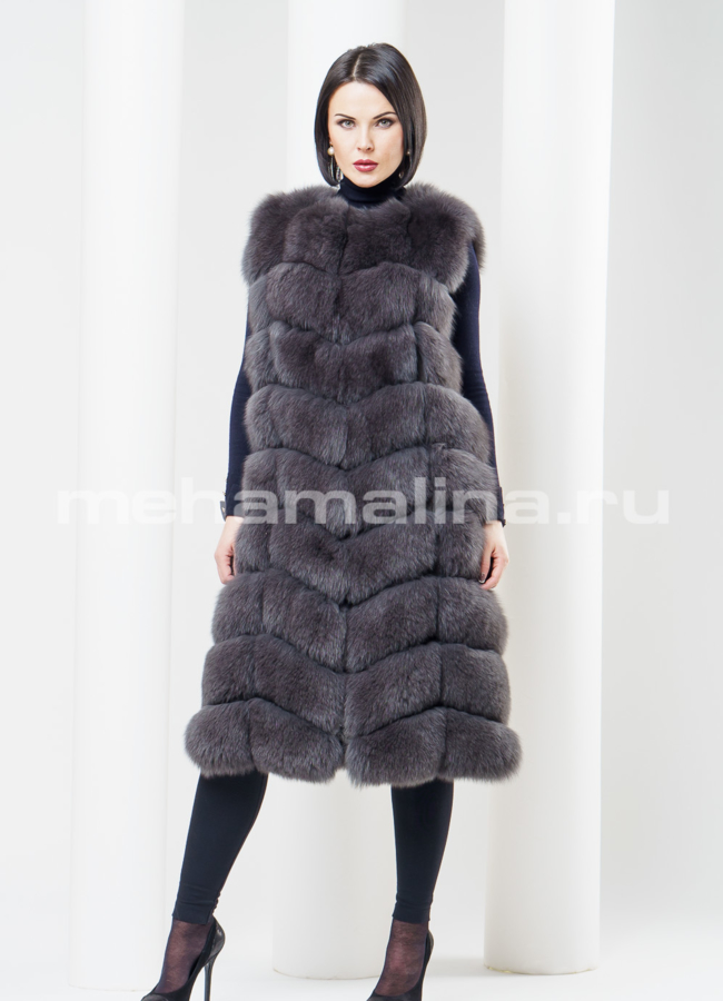 Меховой жилет из песца модель № S-368 в рассрочку