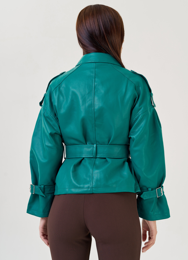 Женская куртка оверсайз из эко кожи модель № 23257 универмаг малина