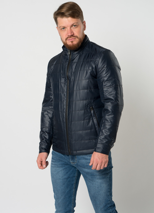 Мужская куртка с воротником стойкой модель № 21594 меха малина