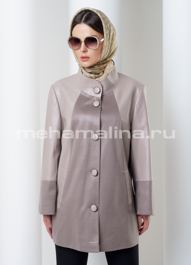 Куртка женская модель № 17870 меха малина