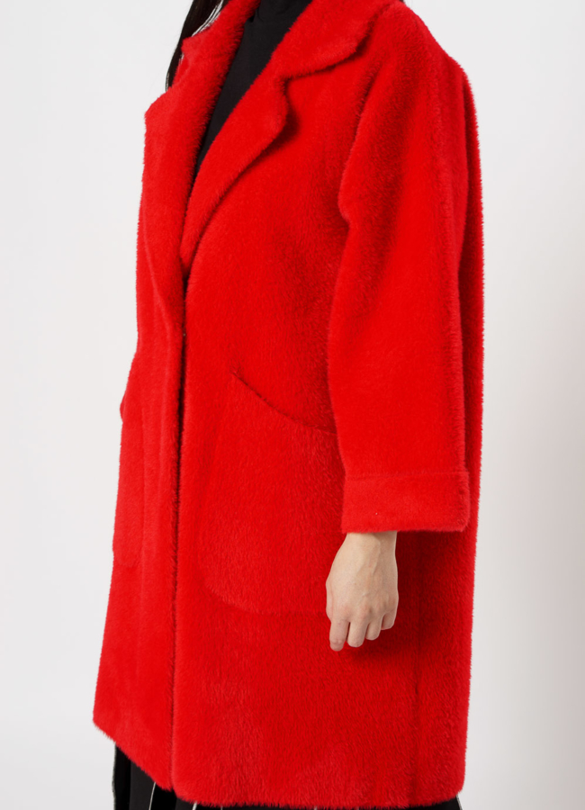 Красное пальто модель № 1116 в рассрочку