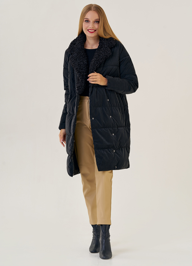 Женский пуховик с английским воротником  модель № 23206 в рассрочку