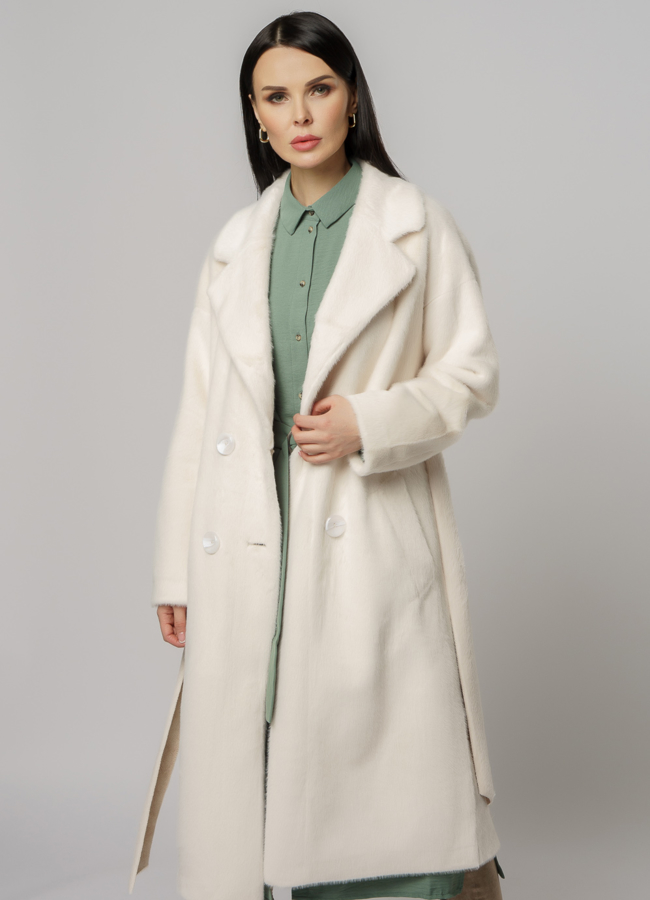 Утепленное двубортное пальто модель № 18304 универмаг малина