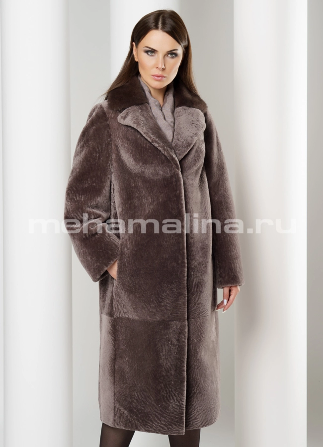 Удлиненная шуба из астрагана модель № S-617 универмаг малина