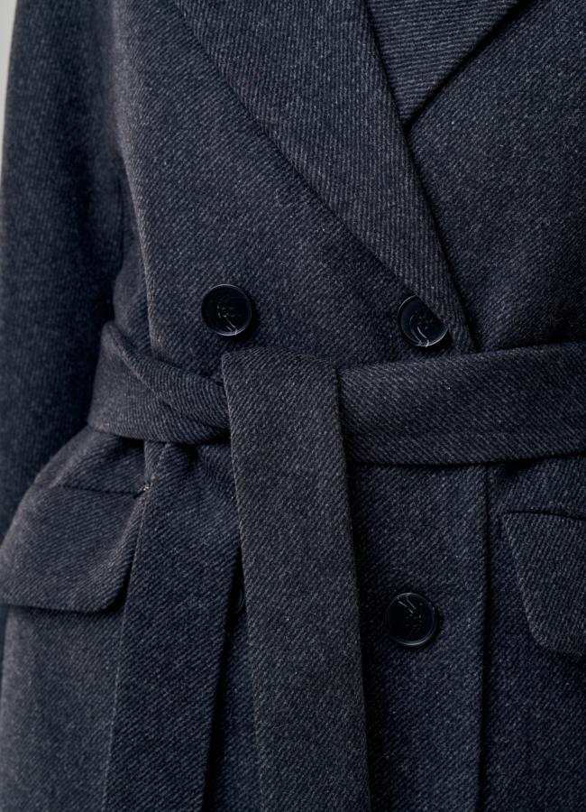 Женское пальто с английским воротником   модель № 23179 универмаг малина