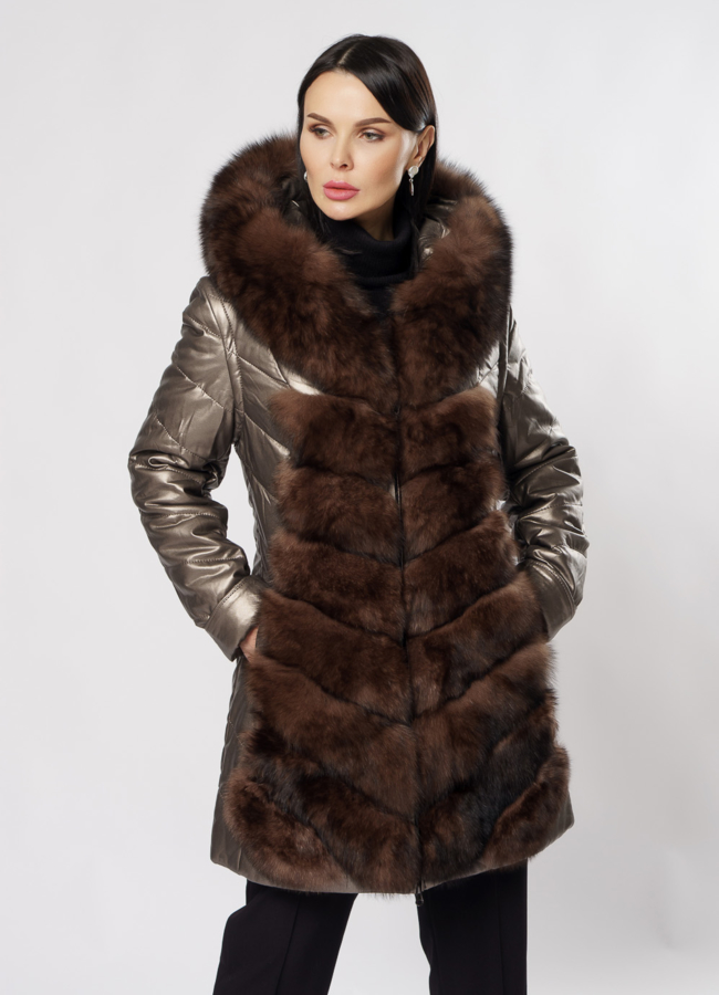 Пуховик с мехом модель № 15559 универмаг малина