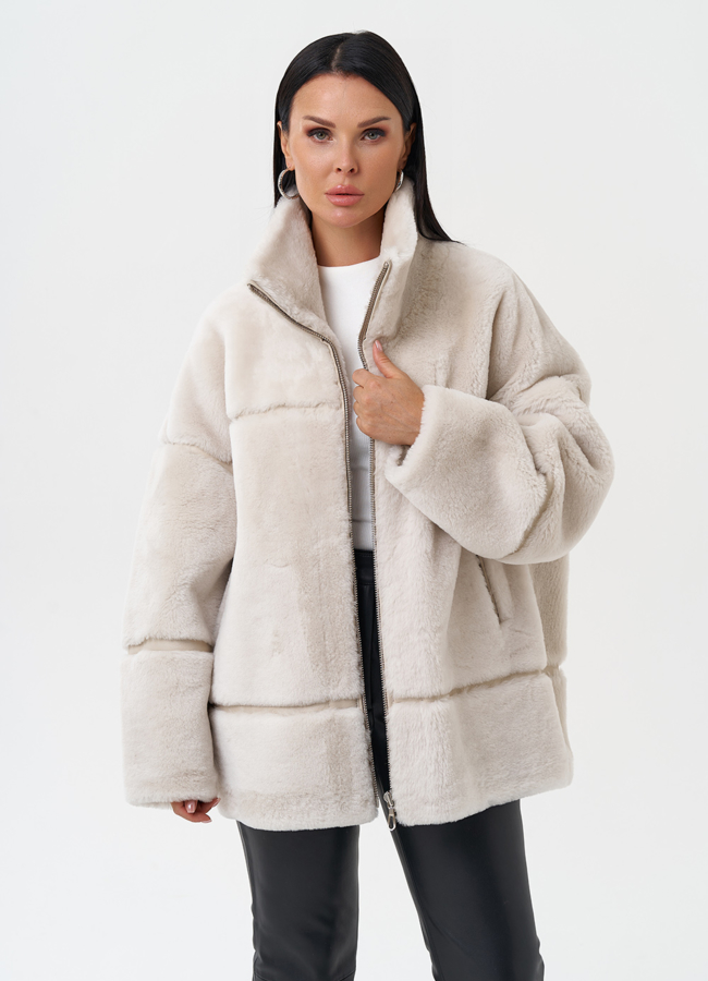 Женская натуральная дубленка модель № 28692 универмаг малина