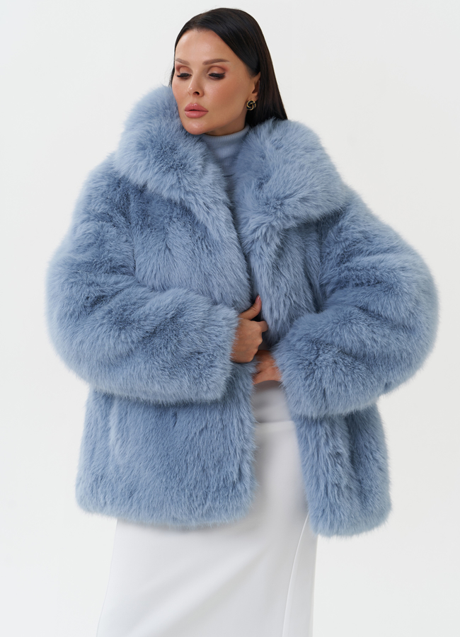 Шуба из эко меха с поясом модель № 27804 универмаг малина