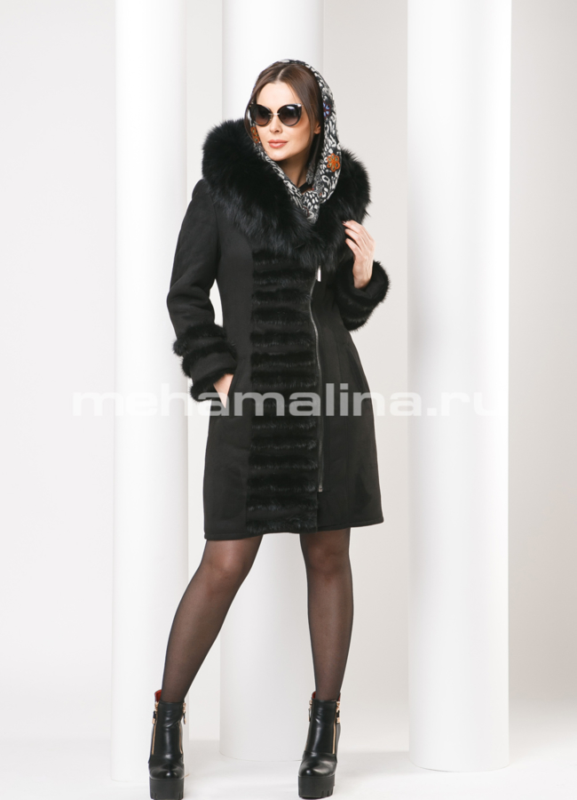 Дубленка на молнии модель № D-159 в рассрочку