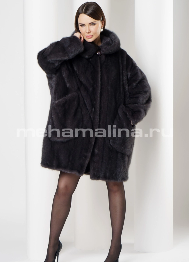 Шуба из норки oversize модель № S-691 универмаг малина