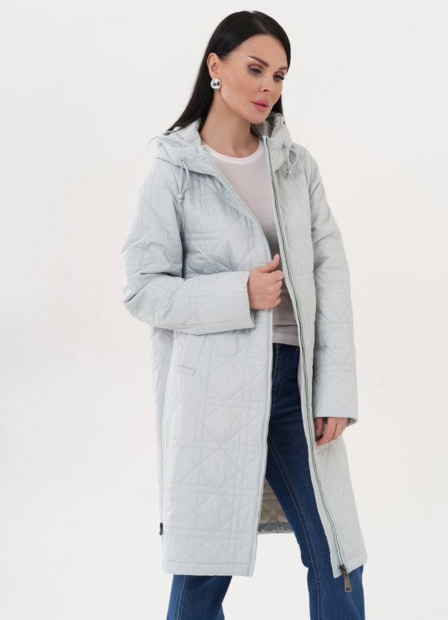 Стеганое пальто с капюшоном модель № 27009 в рассрочку