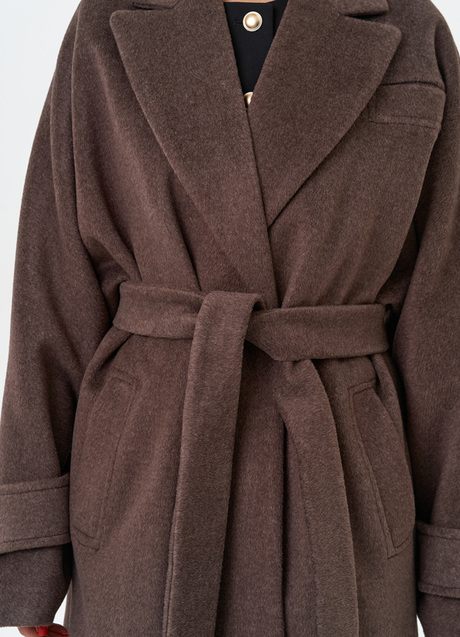 Длинное женское пальто с английским воротником модель № 30201 универмаг малина