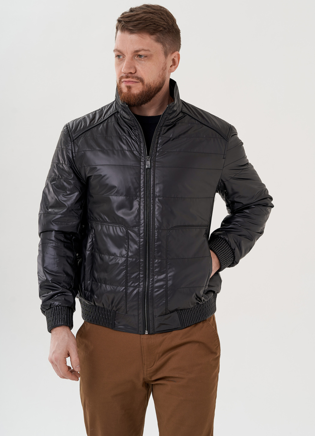 Куртка бомбер черного цвета  модель № 24353 универмаг малина