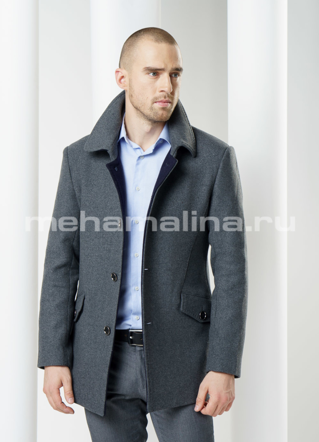 фото Пальто мужское, цвет серый модель № PK-4 фото Пальто мужское, цвет серый модель № PK-4